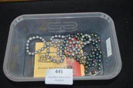 Vintage Majolica Pearl Necklaces and Earrings