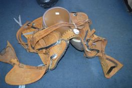 Decorative Western Style Leather Horse Saddle