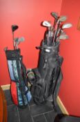 Two Golf Bags and a Quantity of Golf Clubs