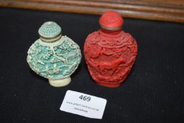 Two Chinese Scent Bottles