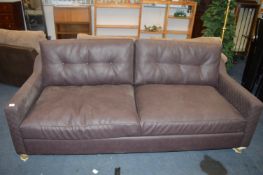 Brown Leatherette Two Seat Sofa