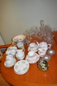 Two Part Tea Sets, Assorted Pottery and Glassware