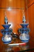 Pair of German Salt Glazed Lamp Bases