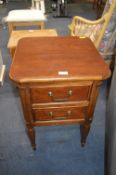Yew Wood Effect Two Drawer Cabinet