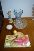Art Deco Figurine plus Glassware, etc.