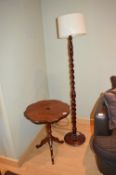Occasional Table and a Barley Twist Standard Lamp