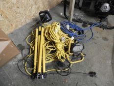 *110v and 240v Extension Leads, and a Halogen Lamp