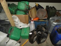 *Assorted Fuel Cans, Oils, Lubricants, etc.