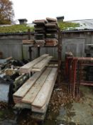 *Three Steel Stillages Containing Assorted Scaffold Boards