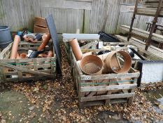*Six Wood Crates Containing Assorted Drainage Fittings, Inspection Covers, Rainwater Gullies, etc.