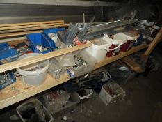*Two Shelves of Assorted Galvanised Joist Hangers, Fixings, Ironmongery, etc.