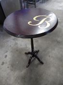 * small dark wood side table pedestal