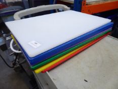 * set of 8 colour-coded chopping boards