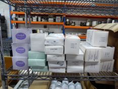 * large quantity of tisues and facemasks