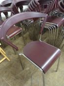 *Twelve Tubular Chrome Framed Chairs with Purple Seats and Backs