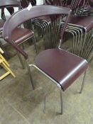 *Twelve Tubular Chrome Framed Chairs with Purple Seats and Backs