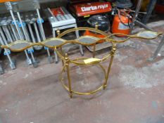 *Small Gilt Side Table Base (no top), and Five Section Gilt Mirror (one pane missing)