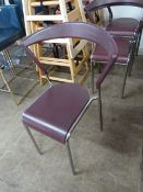 *Twelve Tubular Chrome Framed Chairs with Purple Seats and Backs