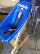 *Wooden Framed Plastic Child's Chair on Wheels