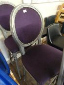 *Pair of Tall Ornate Chairs in Silver and Purple