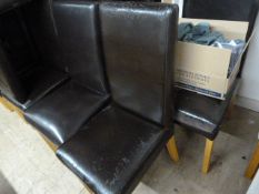 Nine Brown Leatherette Dining Chairs