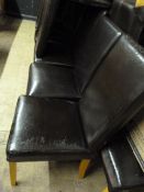 Ten Brown Leatherette Dining Chairs