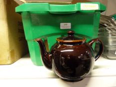 Four Brown Pottery Teapots