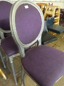 *Pair of Tall Ornate Chairs in Silver and Purple