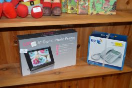 Logik Digital Photo Frame, and a BT Telephone