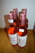 Six Bottles of Rose Wine