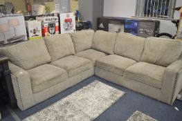 *Grey Fabric Sectional Corner Sofa