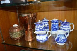 Glassware and Blue & White Jugs