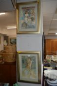 Two Alphonse Mucha Reproduction Art Nouveau Framed