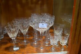 Cut Lead Crystal Wine Glasses etc.