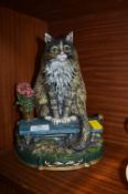 Painted Cast Iron Cat Doorstop