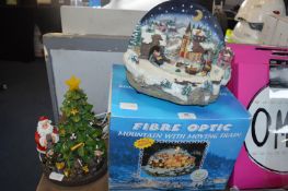 Fiber Optic Mountain with Train, and a Light Up Sa