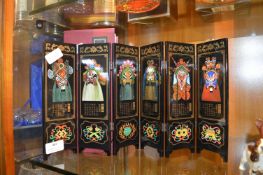 Black Lacquered Peking Opera Chinese Screen