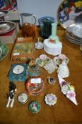 Glass Paperweights, Ornaments, Wedgewood Vase, etc