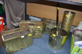 Brass Newspaper Racks, Coal Bin, Stick Stand