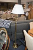 Brass Standard Lamp with Cream Shade