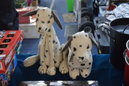 Two Dalmatian Fabric Doorstops
