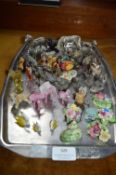 Wade Whimsies, Pewter Animal Figures, Flower Posie