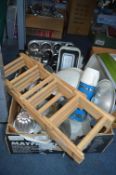 Box of Kitchenware; Enamel, Stainless, Aluminium,