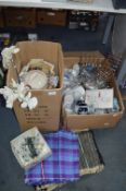 Two Boxes of Household Goods; Pottery, Glassware,