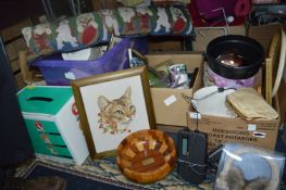 Three Boxes of Household Goods and Decorative Item