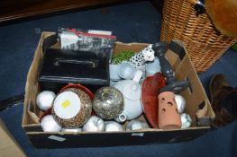 Jewellery Box, Pottery, Silver Apples, etc.