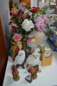 Artificial Flowers and Vases plus Owl and Other An