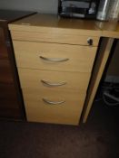 *Standalone Three Drawer Unit in Light Oak Finish