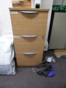 *Three Drawer Foolscap Filing Cabinet in Light Oak Finish