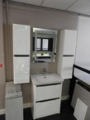 *High-Gloss White Cloakroom Unit with Monobloc Tap